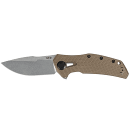 Cero tolerancia 0308 cuchillo plegable, acero de cuchilla de 20cv de 20cv premium, apertura manual de kvt, mango Coyote Tan G10, hecho en los EE. UU., 3.7 pulgadas