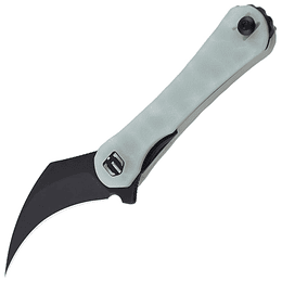 Shieldon Scythe Pleging Knife 2.55 "Diamante como un recubrimiento de 154 cm Hoja de punto de halcón de acero con manija G10 y clip de bolsillo de alambre reversible (Jade)