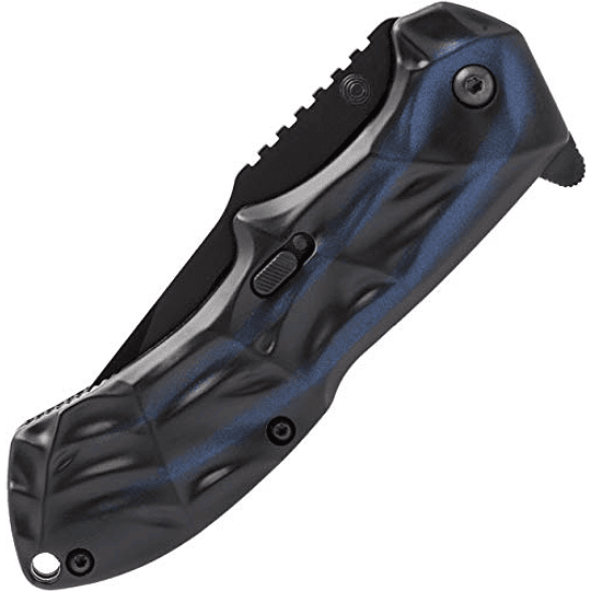 Smith & Wesson Black Ops SWBLOP3TBL 7.7in S.S. Cuchillo de apertura asistido con una cuchilla Tanto Point de 3.4 pulgadas y mango de aluminio para táctico, supervivencia y EDC, azul