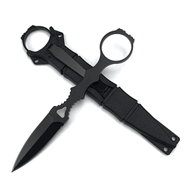 Clazo fijo de daga SOCP de 6.7 pulgadas con vaina Kydex y clip de bolsillo, 440c cuchilla de acero, mango negro, cuchillo de cuchilla fija táctica EDC para acampar