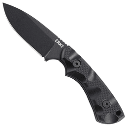 CRKT SIWI Cuchillo de cuchilla fija: cuchillo negro compacto y liviano con acero de carbono, cuchilla de borde liso, mango G10 y fundición de nylon reforzada con vidrio 2082