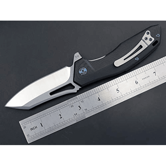 Eafengrow EF911 Cuchillo plegable D2 Hoja de acero G10 Mango EDC Cuchillos tácticos tácticos para acampar caminata al aire libre (negro)