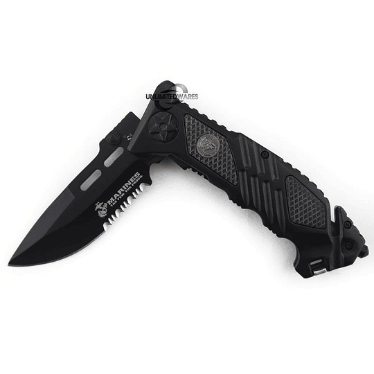 USMC Marines Tactical Asistido Apertura Cuchillo plegable 5.25 pulgadas cerrada