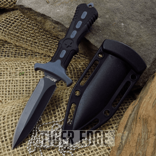 Nueva daga de hoja fija | Mtech negro doble borde táctico bota militar cuello protáctico'US - edición limitada - cuchillo de élite con cuchilla afilada