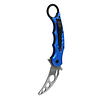 Andux Herramienta de campamento cuchillo de acero inoxidable con clip de bolsillo azul opaco