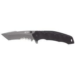 Smith & Wesson M&P Special Ops 9.3in Cuchillo de apertura asistido con acero inoxidable con una cuchilla Tanto de 4 pulgadas y mango G10 para al aire libre, táctico, supervivencia y EDC, negro