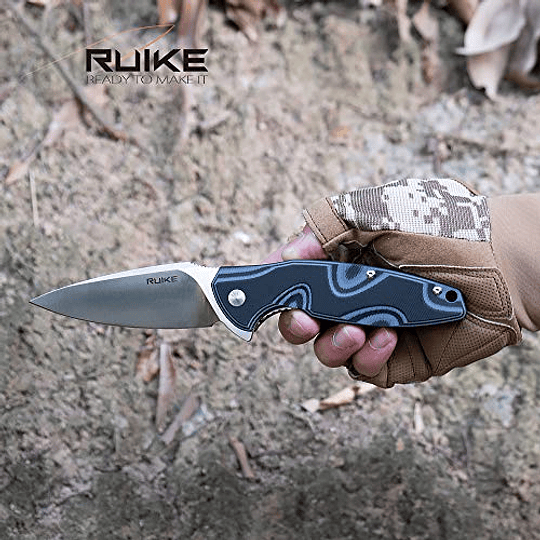 Ruike plegable Knive, Blue & Black, G10 (P105-Q)