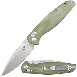 Eafengrow EF966 Cuchillo plegable D2 Mango de Micarta Micarta con clip de bolsillo EDC Cuchilla táctica Pastillas de pulgar Axis Lock EDC MultiTool Cuchero (verde)