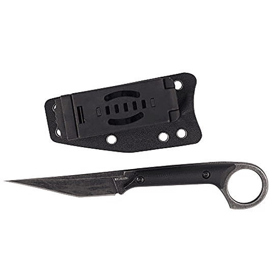 Masalong KNI214 EDC Cuchillo táctico Táctico Supervivencia al aire libre Senderismo Camping Cuchillo recto (negro)