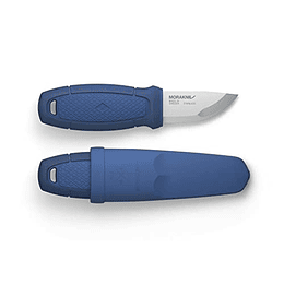 Cuchillo de bolsillo de cuchilla fija de Morakniv Eldris con cuchilla de acero inoxidable sandvik y vaina de plástico, azul, 2.2 pulgadas