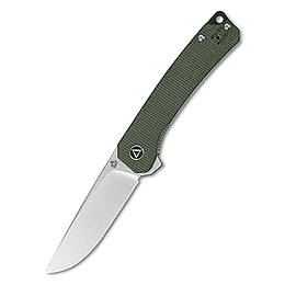 Cuchillo QSP Osprey Cuchillo plegable, 3.25in 14C28N Hoja con diferentes variantes de mango, clip de punta reversible para transporte diario (Micarta verde)