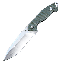 Lengren 10.3in ATS-34 Cuchilla de cuchilla fija de acero inoxidable con 5.2 en la cuchilla de borde y la vaina Kydex de manejamiento G10 para al aire libre, táctico, supervivencia y EDC (blanco)