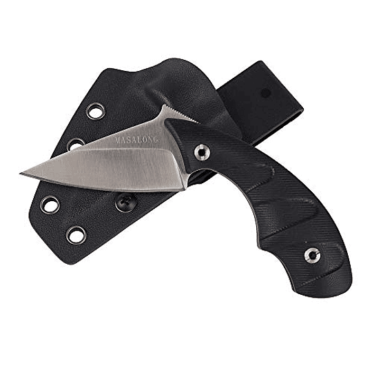 Cuchillo táctico súper duro de acero Masalong D2 Kni200-B con cuchillo EDC Kydex Shath (primera versión)