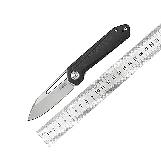 Kubey Royal KU321 Cuchillo de bolsillo plegable G10 Manija D2 Hoja (Negro - Bead Relped)