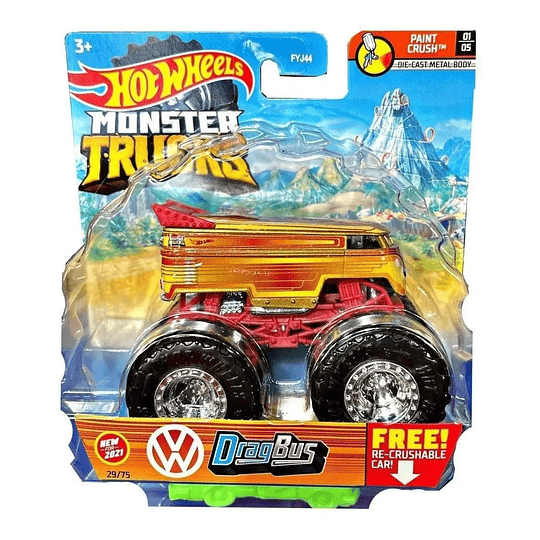 Monster Truck Vehiculo Modelo Drag Bus 1/64