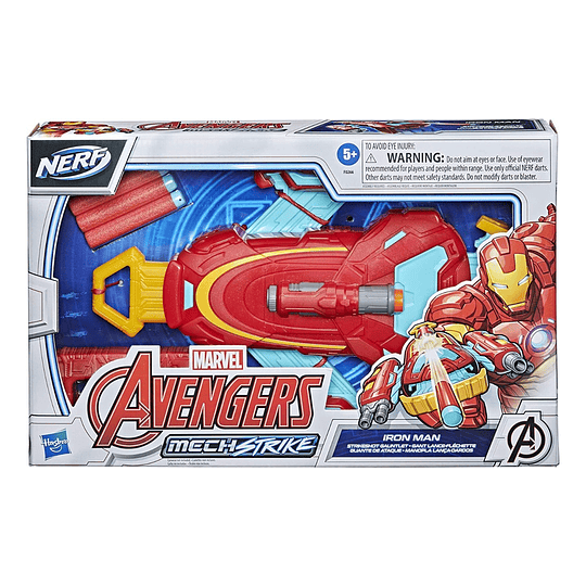 Nerf Lanzador Mech Strike Guante Ataque Iron Man F0266