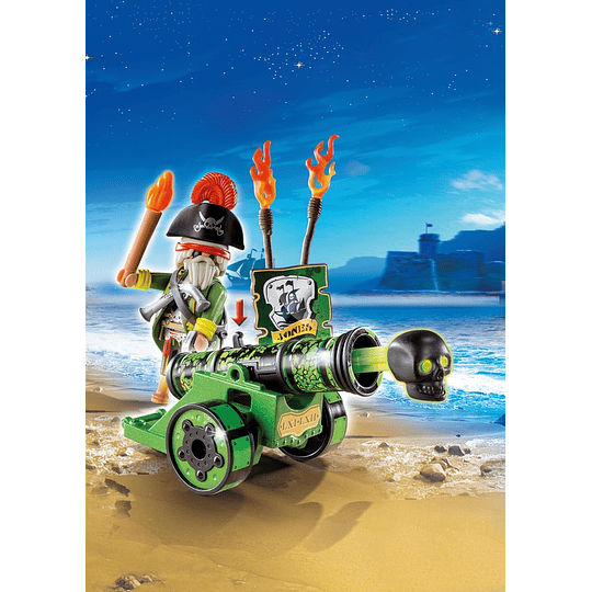 Playmobil Cañon Interactivo Verde Con Capitan Pirata