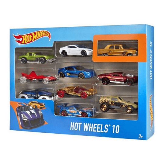 Hot Wheels Set De 10 Autos Escala 1/64