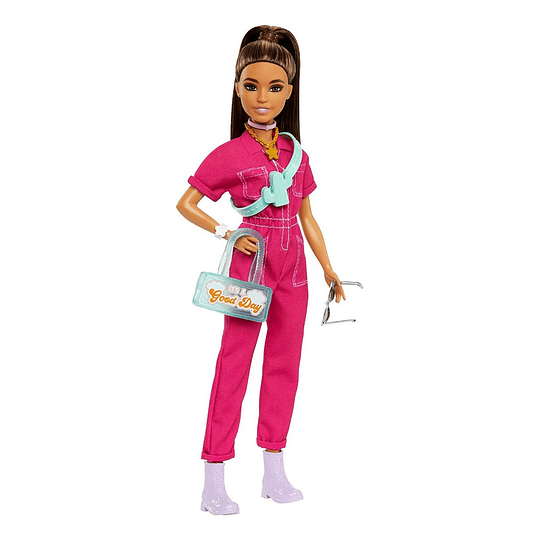 Muñeca Barbie Deluxe Overol Rosa