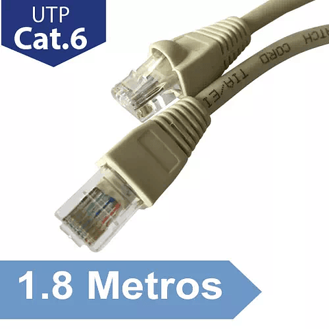 CABLE PATCH UTP 1,8 MTS CAT6 MARFIL, CCA, 26AWG