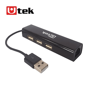 ADAPTADOR USB 2.0 A ETHERNET CON 3 HUBS USB 2.0