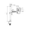 SOPORTE DE ESCRITORIO PARA LCD LED EN MESA CON BRAZO 10- 27", 360°, VMAX 100X100, 1 EJE, 15KG. 