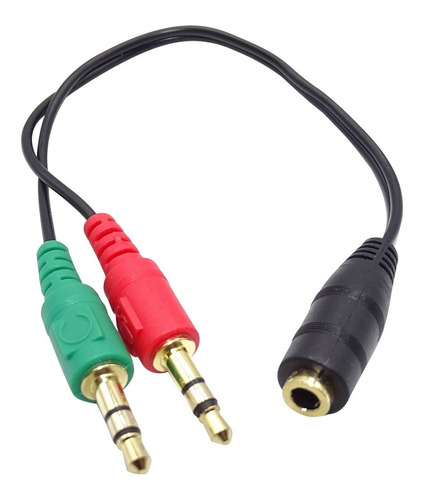 Cable de audio 3,5mm hembra a 2 plug 3,5mm macho