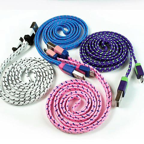 Cable MicroUsb Malla Colores 1.8m