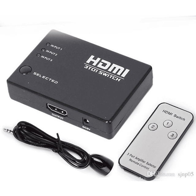 SWITCH HDMI PASIVO 3X1, 3 ENTRADAS Y 1 SALIDA CON CONTROL REMOTO