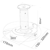 SOPORTE PARA PROYECTOR A TECHO 8-17CM, 10KG, NEGRO. 