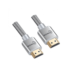 CABLE HDMI 1,8M. M/M, 2.1/8K, 120HZ, MESH, GRIS, CONECTORES BAÑO ORO