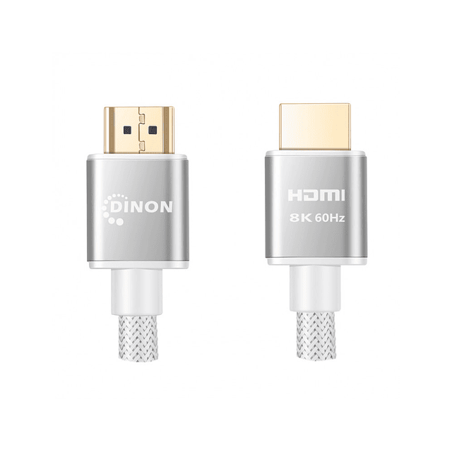  CABLE HDMI 1,8M. M/M, 2.1/8K, 120HZ, MESH, BLANCO, CONECTORES BAÑO ORO