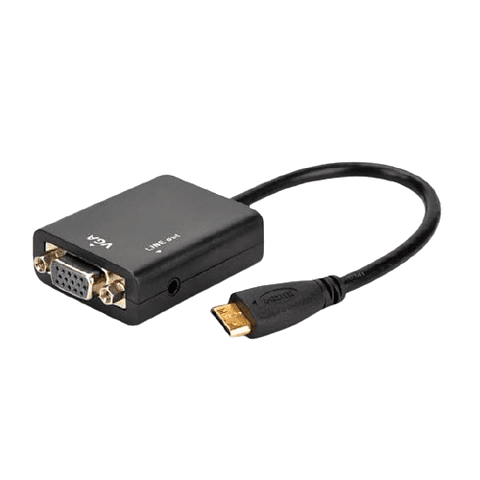 CONVERSOR HDMI A VGA + AUDIO 3,5MM (INCLUYE CABLE AUDIO) 