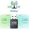 ADAPTADOR WIFI DUAL BAND 802.11AC 2.4 Y 5GHZ