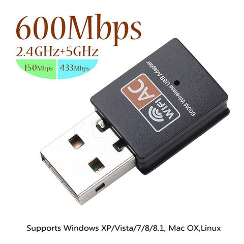 Adaptador Wifi Dual Band 802.11AC 2.4 y 5Ghz
