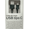 CABLE DE CARGA Y TRANSMISION DE DATOS USB-C DE 2M, SOPORTA CARGA RAPIDA 2.4A