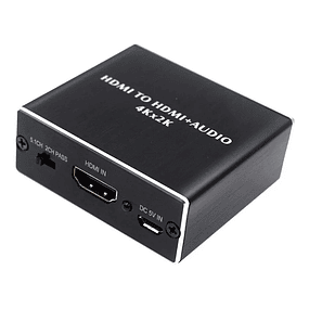 EXTRACTOR DE AUDIO HDMI A HDMI + AUDIO 4K ÓPTICO SPDIF 3.5MM ADAPTADOR