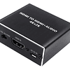 Extractor De Audio Hdmi a HDMI + Audio 4k Óptico Spdif 3.5mm Adaptador