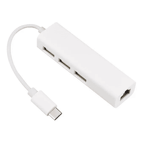 ADAPTADOR HUB USB-C 3.1 ETHERNET RED LAN RJ45 10/100 + 3 USB 2.0