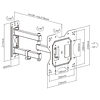 SOPORTE CON BRAZO LARGO 38CM, CON ARTICULACION E INCLINACION DE 14" A 43" 