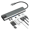 ADAPTADOR HUB MULTIPUERTO USB-C 8 EN 1, HDMI, USB 3.0, LAN RJ45, USB-C PD