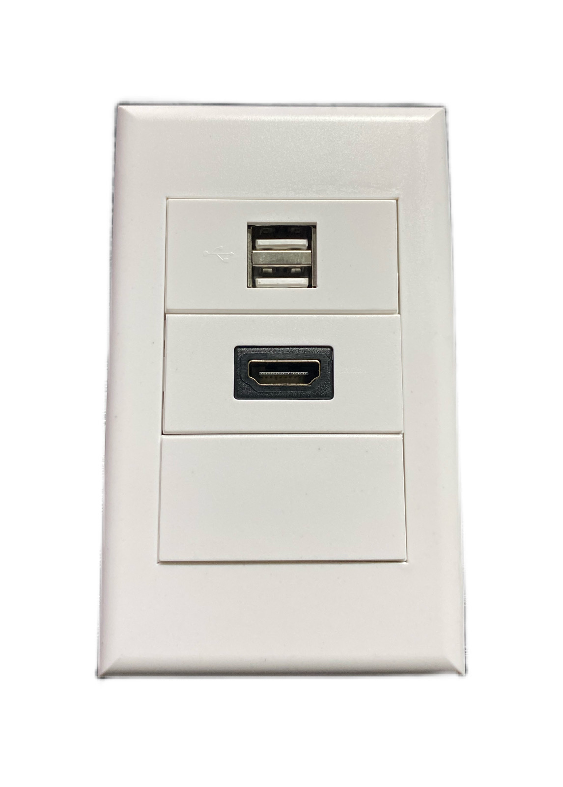 PLACA DE MURO MÓDULOS HDMI, USB 2.1A ENEGÍA BLANCO