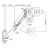 SOPORTE ERGONÓMICO A GAS DE PARED BRAZO MONITOR LCD  13" - 32"