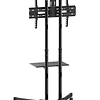 SOPORTE MOVIL MINDTEK TV LED PEDESTAL CON RUEDAS 37-75", 2 BANDEJAS, HASTA 50KG