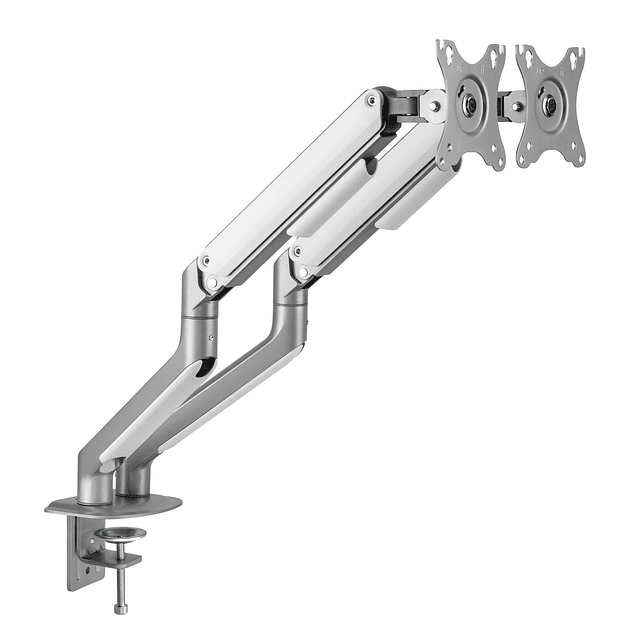 SOPORTE MONITOR ERGONÓMICO ALUMINIO ESCRITORIO 2 BRAZOS 17" A 32"