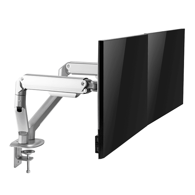 SOPORTE MONITOR ERGONÓMICO ALUMINIO ESCRITORIO 2 BRAZOS 17" A 32"