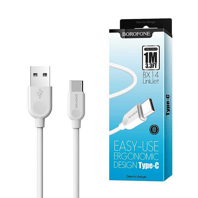 CABLE CARGA RAPIDA BOROFONE USB-C BX14 3A