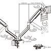 SOPORTE MONITOR ERGONÓMICO ALUMINIO ESCRITORIO 2 BRAZOS 17" A 32"