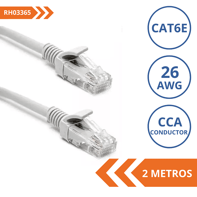 CABLE DE RED CAT6E 2M GRIS - PATCH CORD