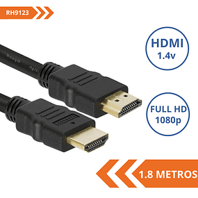 CABLE HDMI 1,8M. M/M, 1.4, CONECTORES BAÑO ORO 